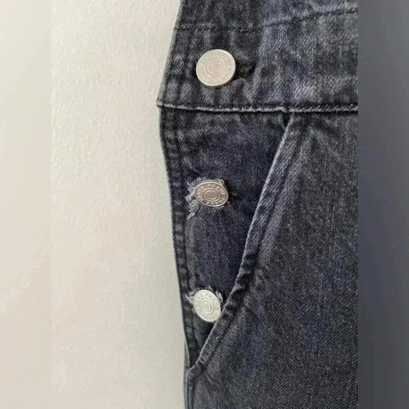 FRAME Denim Classic Jean Overalls in Blackwater Black Wash Sz S NWT READ DESC - Picture 3 of 6